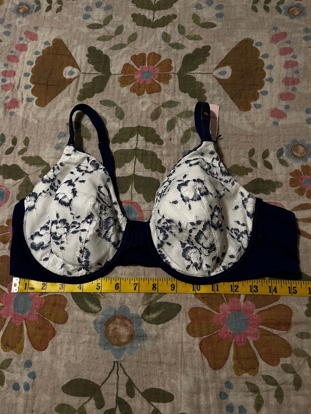Navy and White Floral Underwire Bra - Body by Victoria Brand New with Tags
